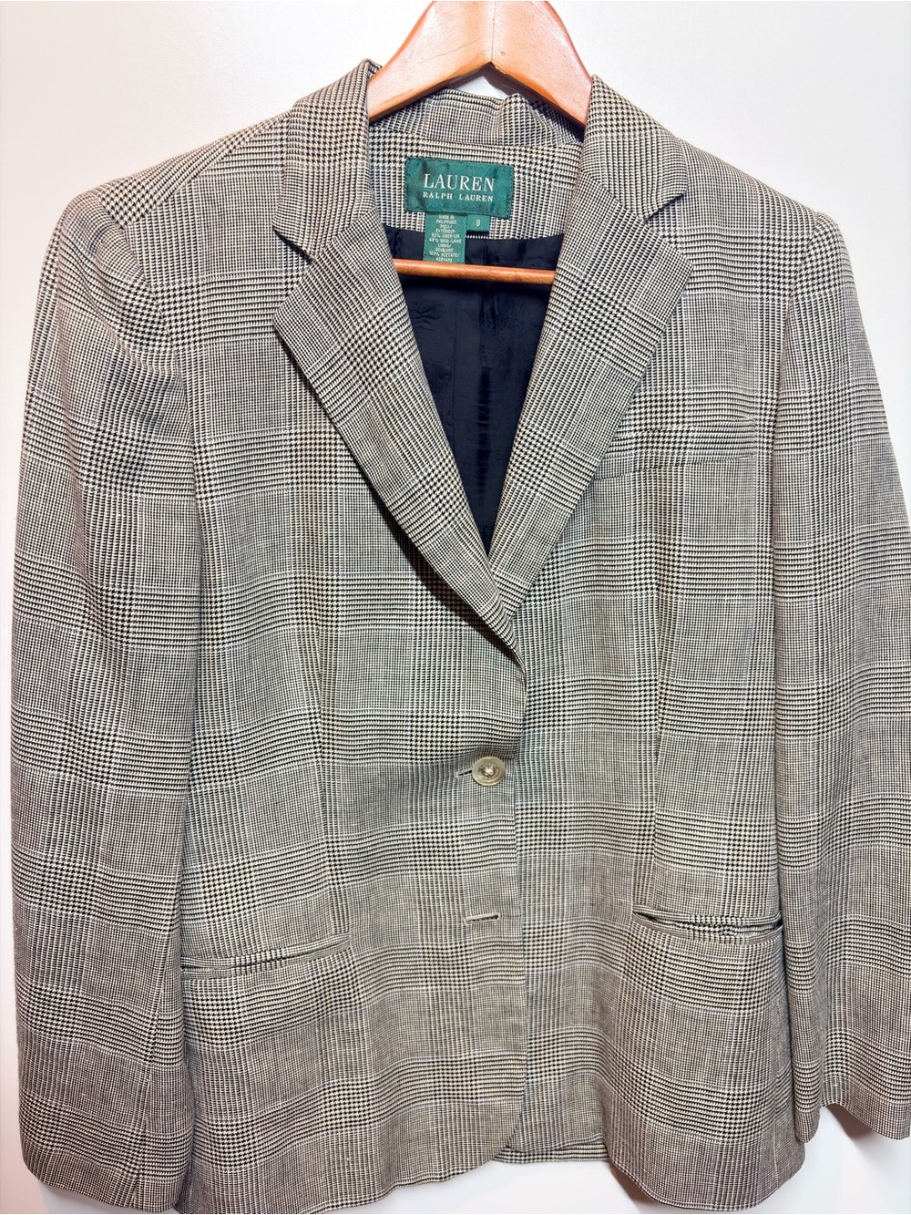 Ralph Lauren Glen Plaid Sport Coat in Gray and Black